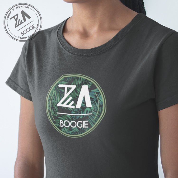 ZA Boogie - Ladies Black Tshirt - Palms