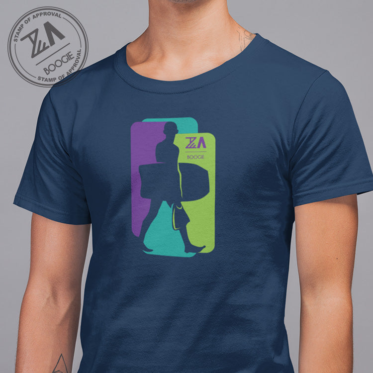 ZA Boogie - Mens Navy T-Shirt - Pop Art Bright